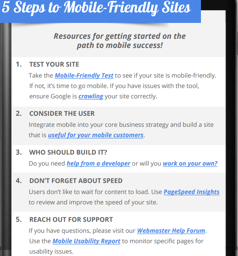 5 steps to mobile friendly sites