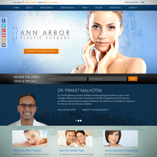 webpage mockup example with text and stock photos